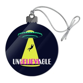 GRAPHICS & MORE Unbelievable Alien Believe UFO Flying Saucer Acrylic Christmas Tree Holiday Ornament