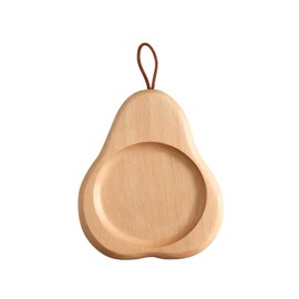 Natural Wooden Coasters, Pear-Shaped Heat Insulation Mats for Drinks, House Warming Gifts, Office and Home Bar Accessories, Living Room Decor, Triple-Use Mat, Hangable, No Chemical Coating