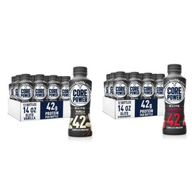(24Packs)Fairlife Core Power Elite 42g High Protein Milk Shake, Flavor Variety, Chocolate, Vanilla, Strawberry, 14 Fl Oz (2 Packs of 12) - Specification: 42g_Val_12Packs＋42g_STRA_12Packs