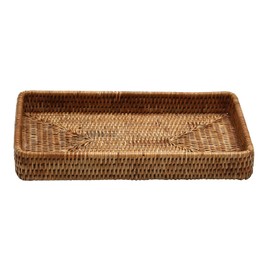 DaiDo BRONX GN856 Rattan Rectangular Basket Shallow Spa Tray, Natural