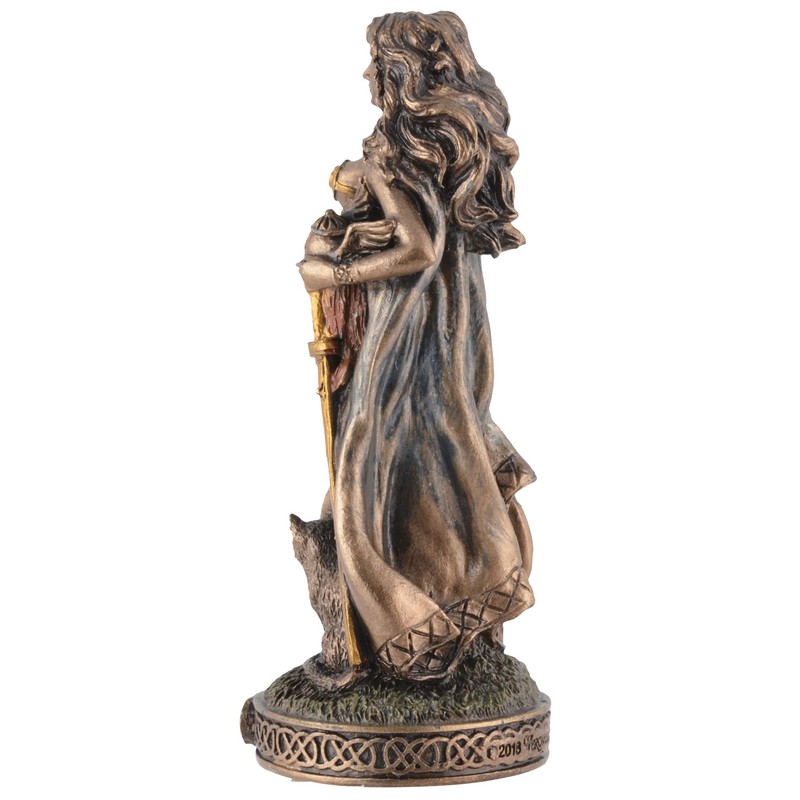 Veronese Miniature Figurine Germanic Goddess Freya Hand Painted Bronze Colour