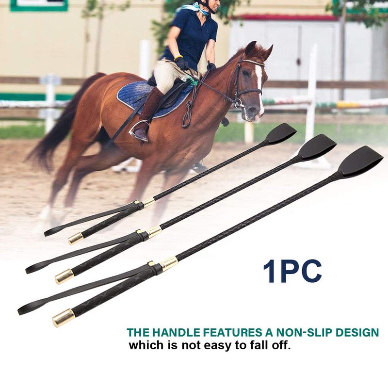 Kisbeibi Horse Whip, Lightweight Riding Crop with Handle PU Leather