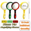 Coloch 12 Pack 10X Magnifying Glass, 50mm Handheld Reading Magnifier