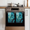 DJYQBFA Teal Blue Marble Liquid Texture Kitchen Towels Set of
