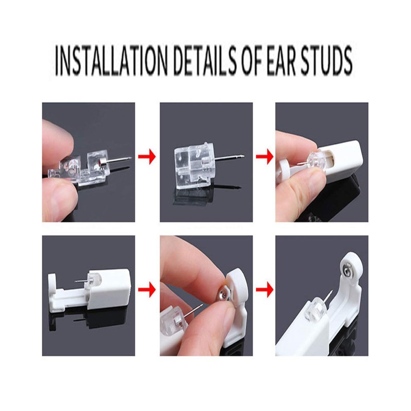 SLVIEKAE Ear Piercing Kit, 2-Pcs No Pain Easy Use at