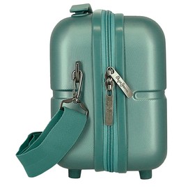 Pepe Jeans Highlight Cabin Toiletry Bag Travel Luggage Interior with Two Compartments Made of Durable and Lightweight ABS Material By Joumma Bags, Green, Toiletry bag with shoulder strap