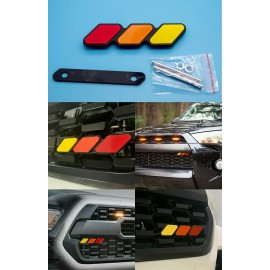 AutoTattoo Toyota TRD Racing Sport Tri-color Logo Grille Badge Nameplate Emblem Decorate
