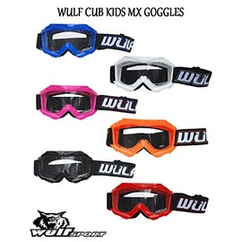 Wulf MOTORBIKE WULFSPORT CUB KIDS JUNIOR GOGGLES Motorcycle Motocross Quad MX ATV Sports Goggles - Orange