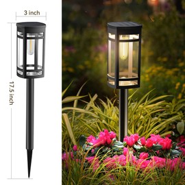 EXCMARK 16 Pack Solar Lights Outdoor Waterproof for Garden Pathway Walkway Driveway Yard Lawn Decorative Landscape Lighting. (Warm White Light, 16)