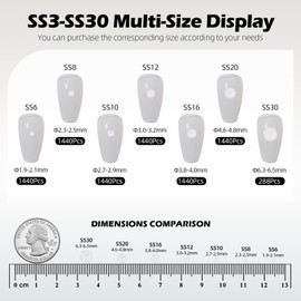 Meibite Neon White Flatback Rhinestones, Glass Rhinestones for Nail Art and Craft, Glue Fix, Loose Crystal Gemstones(Neon White, SS10, 1440pcs, 2.7-2.8mm)