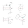 WB-242 Stainless Steel Wall Mount Adjustable Handrail Bracket for 1-1/2"