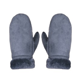 Meliya Womens Thermal Winter Gloves Sheepskin Mittens with Fold Back Cuff(Grey)