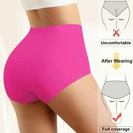 4-Pack/Set High-Waist Shaping Panties for Women- Seamlesslce Silk Mesh Control Briefs, Tummy slimming & Butt LiftingUnderwear Breathable Everyday:_Beige 4pcs_M