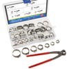 Glarks 80Pcs 7-21mm 304 Stainless Steel Single Ear Hose Clamps