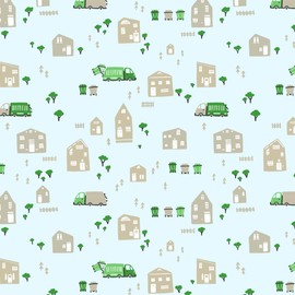 Cute Neighborhood Garbage Truck Gift Wrap Thick Wrapping Paper Recycling Trash Man Theme Birthday Party Decor (20 inch x 30 inch sheet)