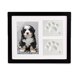 Dog Paw Tattoo Paw Print Set Dog Picture Frame - Rabbit Dog Animal Paw 3D Paw Print, Moulded Foam without Plaster for Animals, Photo Frame Paw Print Rabbit Cat (Black)