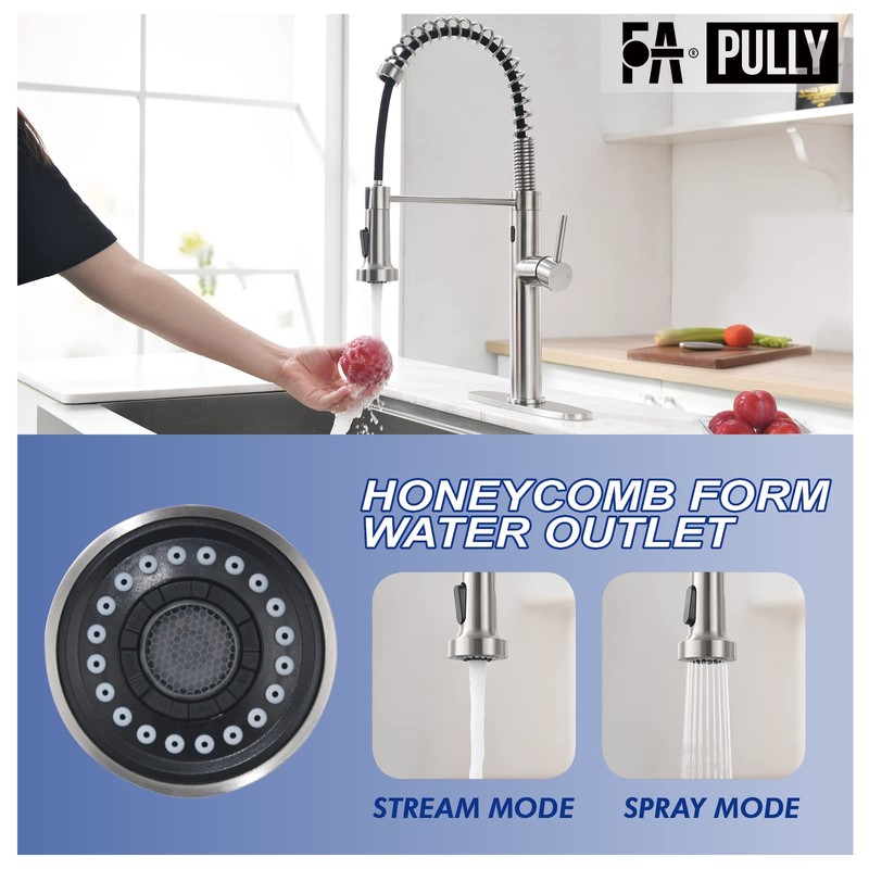 Fapully Touchless Kitchen Faucet with Pull Down Sprayer,Sensor Commercial Pull-Down