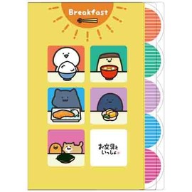 Sun-Star Stationery S2174766 Stationery Goods, Clear File, A4 Size, 5 Pockets, Japanese Food
