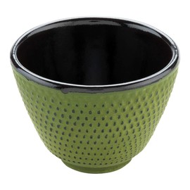 Tetsubin 2 oz Green Cast Iron Tea Cup - Hobnail - 2 1/2" x 2 1/2" x 1 3/4" - 2 count box - Restaurantware