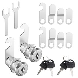 VFANDV 2 Sets of Letterbox Lock 16 mm, Letter Box Lock Comes with 5 Different Lock Plates and 2 Keys Cabinet Lock Furniture Lock Lever Lock for Cabinet Doors Furniture