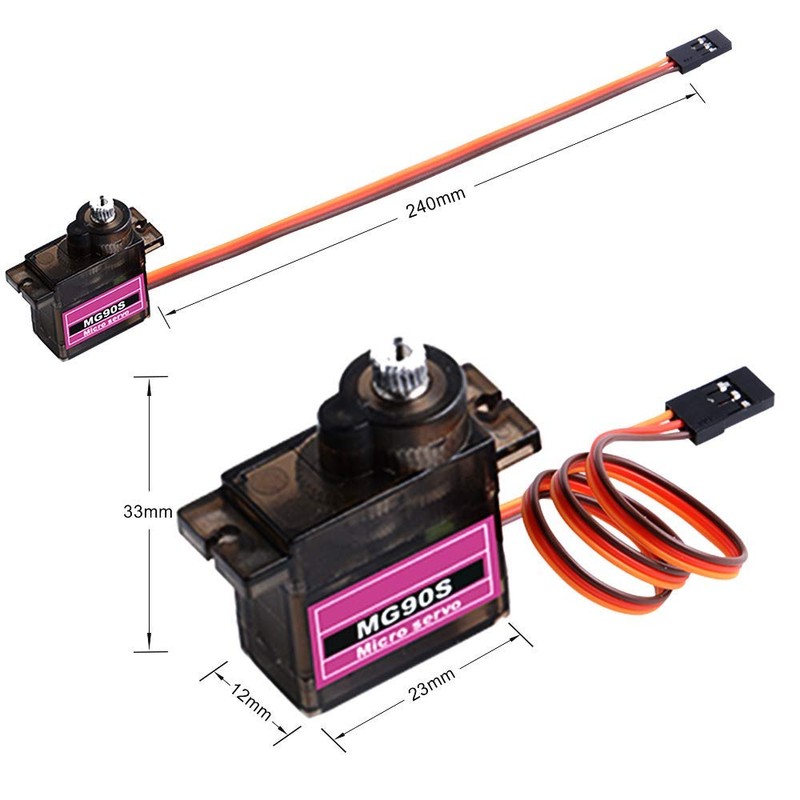 WINGONEER 10pcs MG90S ZOHD Metal Gear RC Micro Servo for