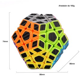 LEIDSANY Textura de Fibra de Carbono Coloreada Cubo mágico,Cubos de 3x3, 4x4, 5x5 y poligonales para Elegir
