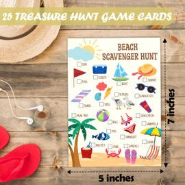 HMJKL Beach Scavenger Treasure Hunt Game Cards, Outdoor Nature Scavenger Hunt Games, Summer Holiday Birthday Party Supplies Activities(25 Game Cards), 05
