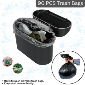 ALTIJARAT INT Car Bin with 90 Pcs Trash Bag-This Car Trash Can Easy to Hang- Car Bin Tidy is Water-Resistance (SMALL)