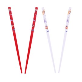 Set of 4 Hair Sticks Hair Chopsticks with Butterflies - Red and White