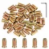 Powlankou 45 Pieces 1/4"-20 x 20mm Furniture Insert Nut, Hex