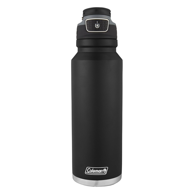Coleman Autoseal FreeFlow Stainless Steel Water Bottle, Black, 40 oz