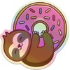 Holographic Sloth Hanging on Donut Unique Sticker Cool Decal Humor