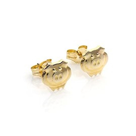 9ct Gold Cute Pig Stud Earrings/Studs