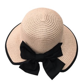 DIVA Rose Hat, Women's Sun Protection, UV Protection, Straw Cute, Stylish, Lightweight, Ribbon, Hat, Sun Shade, Small Face, Straw Hat, Pink