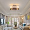 Alaruder Caged Ceiling Fans with Lights Flush Mount,Low Profile Ceiling