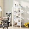 YUFAM 4 Tier Tall Wooden Bookshelf with Storage - Small