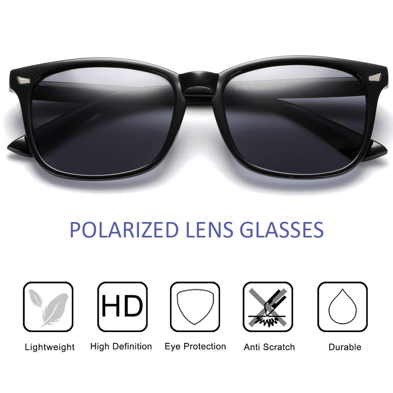 aisswzber Square Polarized Sunglasses for Women Men Classic Trendy Stylish