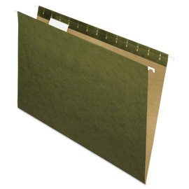 Pendaflex 81622 Standard Green Hanging Folders, 1/5 Tab, Legal, 25/Box