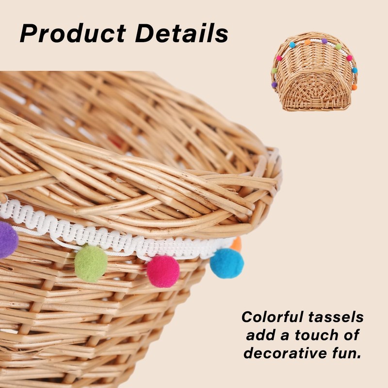 AVASTA Wicker Bicycle Basket for Children 12, 14, 16 Bicycle,