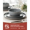 Famiware Milkyway Stoneware Dinnerware Sets with Pasta Bowls, Service for