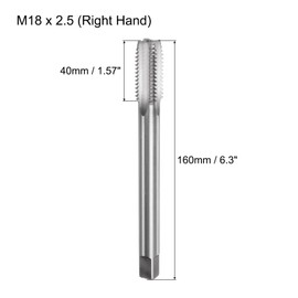 QUARKZMAN Metric Tap M18 x 2.5 H2 160 mm Extra Long Straight Flute Tap Cutting Machine Tap Thread Cutting Tool