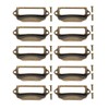 Fuxxer® 10 x Label Window Metal Handles in Antique Brass