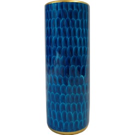 LANDCHY Luxurious Umbrella Stand Holder Umbrella Bucket Umbrella Rack Barrel Hand-painted Feather Theme Porcelain Ceramic Floor Vase Entryway Porch Indoor 24" High Peacock Blue