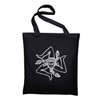Styletex23 Sicily Crest Logo Jute Bag Cotton Bag, black
