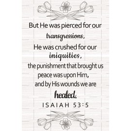 Generic Bible Verses Isaiah 53:5 Easter Metal Sign Rustic inspirational Easter Office Desk Decor Cute Farmhouse Decoration Cubicle Shelf Bathroom Decor Wall Art 8x12 inch