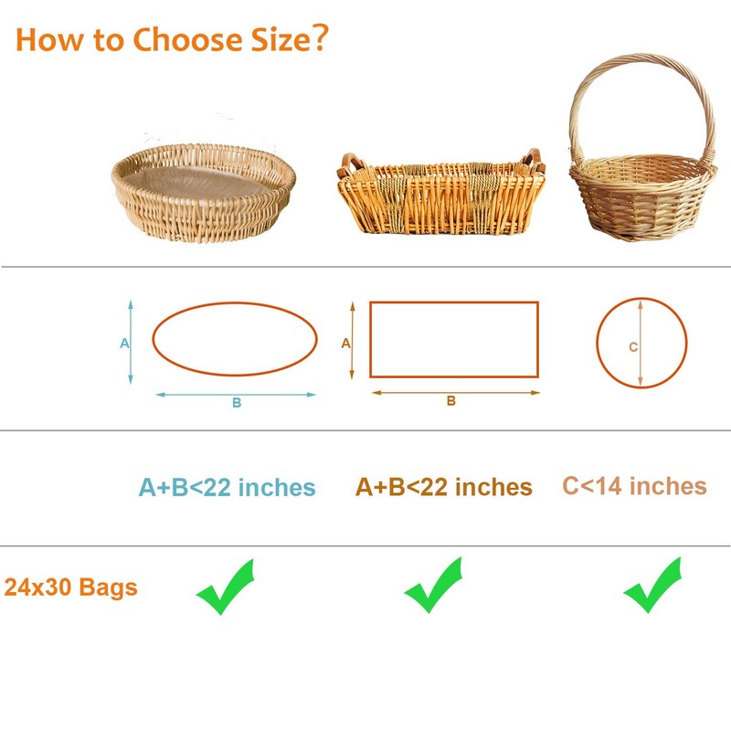 Shrink Wrap Bags for Gift Baskets, 24x30 inches Clear PVC