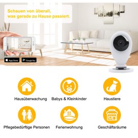 HiKam S6 Surveillance Camera with Personal Detection | Alexa Compatible Free | Cloud in EN WLAN IP Camera HD Data Security with German Server App Instructions Support (English language not guaranteed)