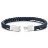 Mens Women Thin Dark Blue Braided Leather Bracelet Leather Bangle