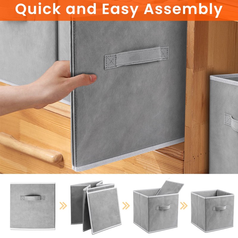 Criusia Storage Cubes - 11 Inch Heavy Duty Fabric Storage