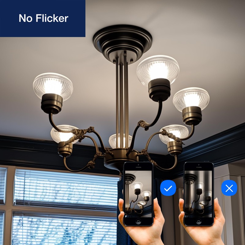 FLSNT 4000K Cool White LED Candelabra Bulbs 60W Equivalent, G16